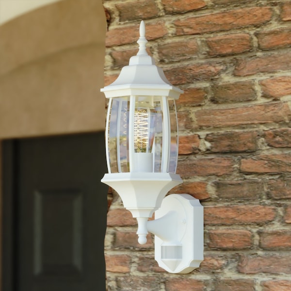 Vaxcel Dualux Motion-Sensing Hardwired LED White Porch Light Mfr T0735
