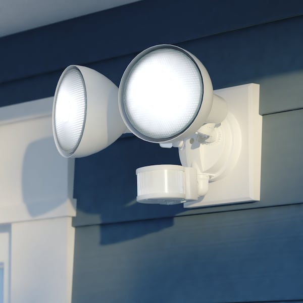 Vaxcel White Motion Sensor Dusk to Dawn Security Floodlight 240 Degree Mfr T0696