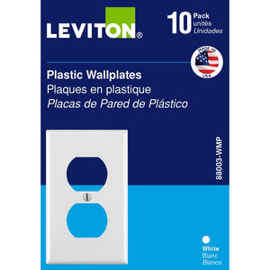 Leviton White 1 gang Thermoset Plastic Duplex Wall Plate 88003-WMP 10 pc
