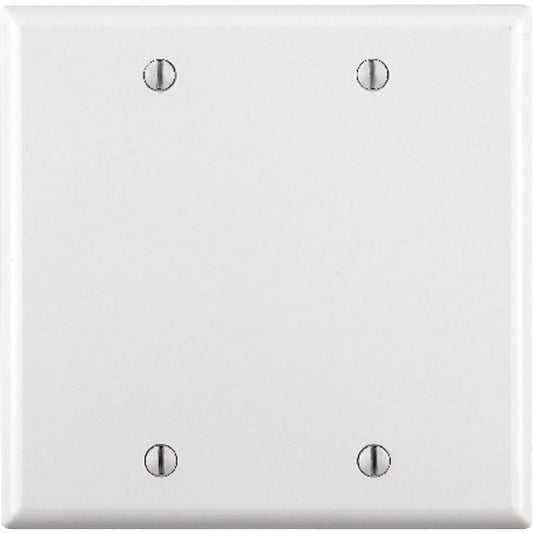 Leviton White 2 gang Plastic Blank Wall Plate 1 pk