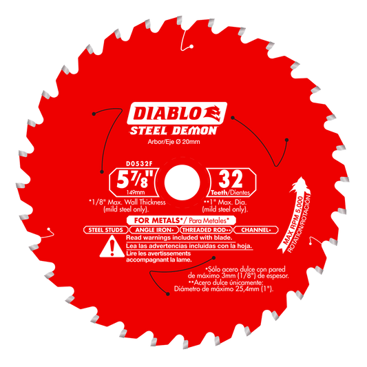 Diablo Steel Demon 5-7/8 in. D X 20 mm TiCo Hi-Density Carbide Metal Saw Blade 32 teeth 1 pk