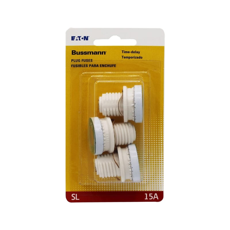 Bussmann 15 amps Tamper Proof Plug Fuse 3 pk