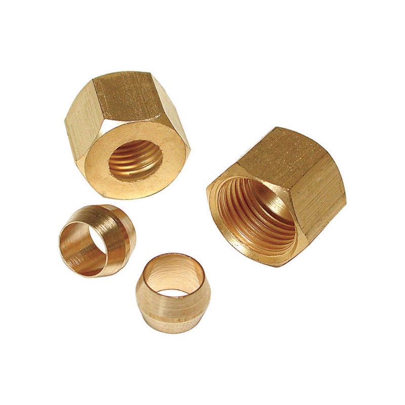 Dial 1/4 in. H X 1/4 in. W Yellow Brass Compression Sleeve and Nut