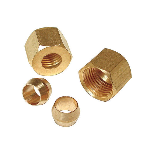 Dial 1/4 in. H X 1/4 in. W Yellow Brass Compression Sleeve and Nut