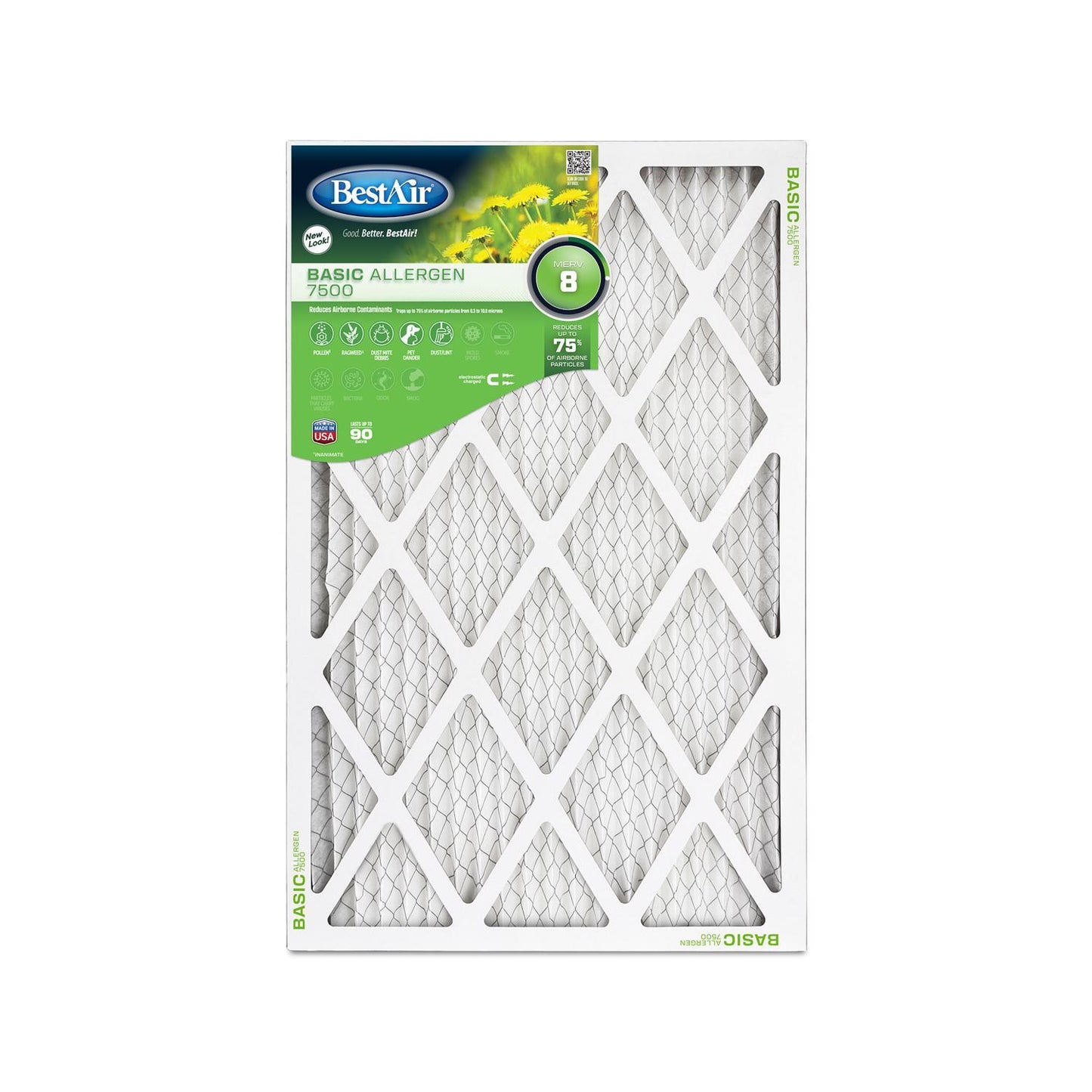 BestAir 20 in. W X 30 in. H X 1 in. 8 MERV Pleated Air Filter 1 pk