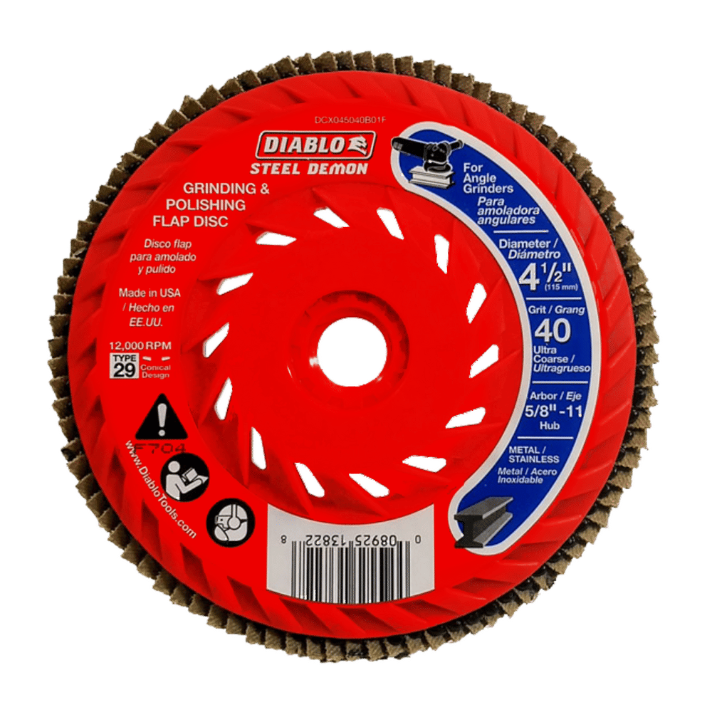 Diablo Steel Demon 4-1/2 in. D X 5/8 in. Zirconia Speed Hub Thread Arbor Flap Disc 60 Grit 1 pk
