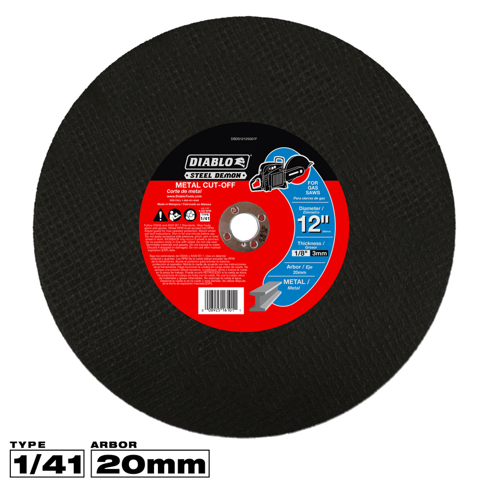 Diablo Steel Demon 12 in. D X 20 M X 1/8 in. thick Metal Cutting Disc 1 pc