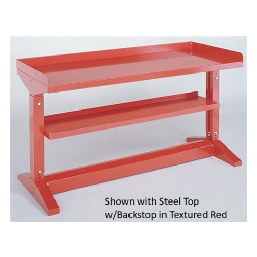 Adjustable Height Iron-I Work Bench With Shelf And Rails (2 of 5)