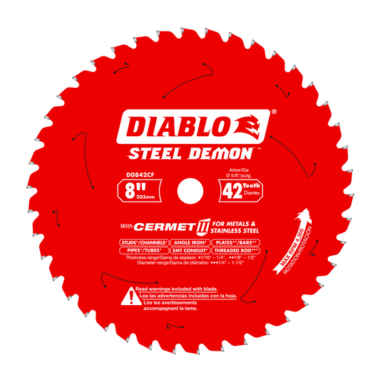 Diablo Steel Demon 8 in. D X 5/8 in. Cermet Metal Saw Blade 42 teeth 1 pk