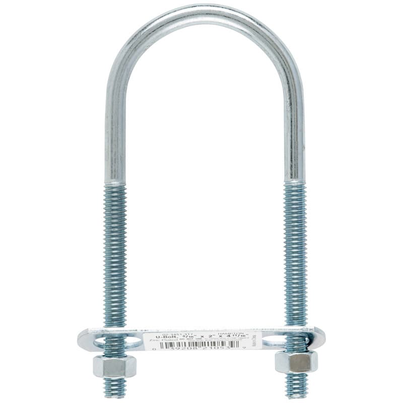 Hampton 5/16 in. X 2 in. W X 4-3/4 in. L Coarse Zinc-Plated Steel U-Bolt