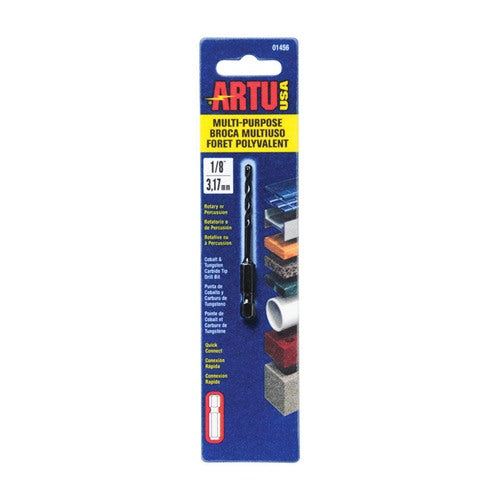 ARTU 1/8 in. X 2-7/8 in. L Tungsten Carbide Tipped Drill Bit Quick-Change Hex Shank 1 pc