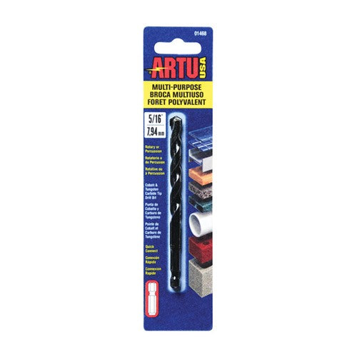 ARTU 5/16 in. X 4-1/2 in. L Tungsten Carbide Tipped Drill Bit Quick-Change Hex Shank 1 pc