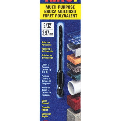 ARTU 5/32 in. X 3-1/8 in. L Tungsten Carbide Tipped Drill Bit Quick-Change Hex Shank 1 pc