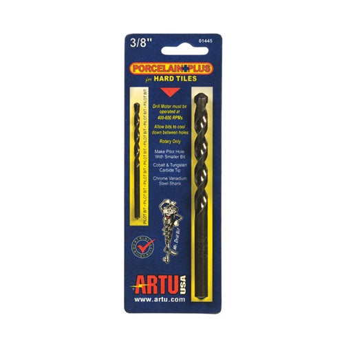 ARTU Porcelain Plus 3/8 in. X 5-5/16 in. L Tungsten Carbide Tipped Glass and Tile Bit Set Straight S