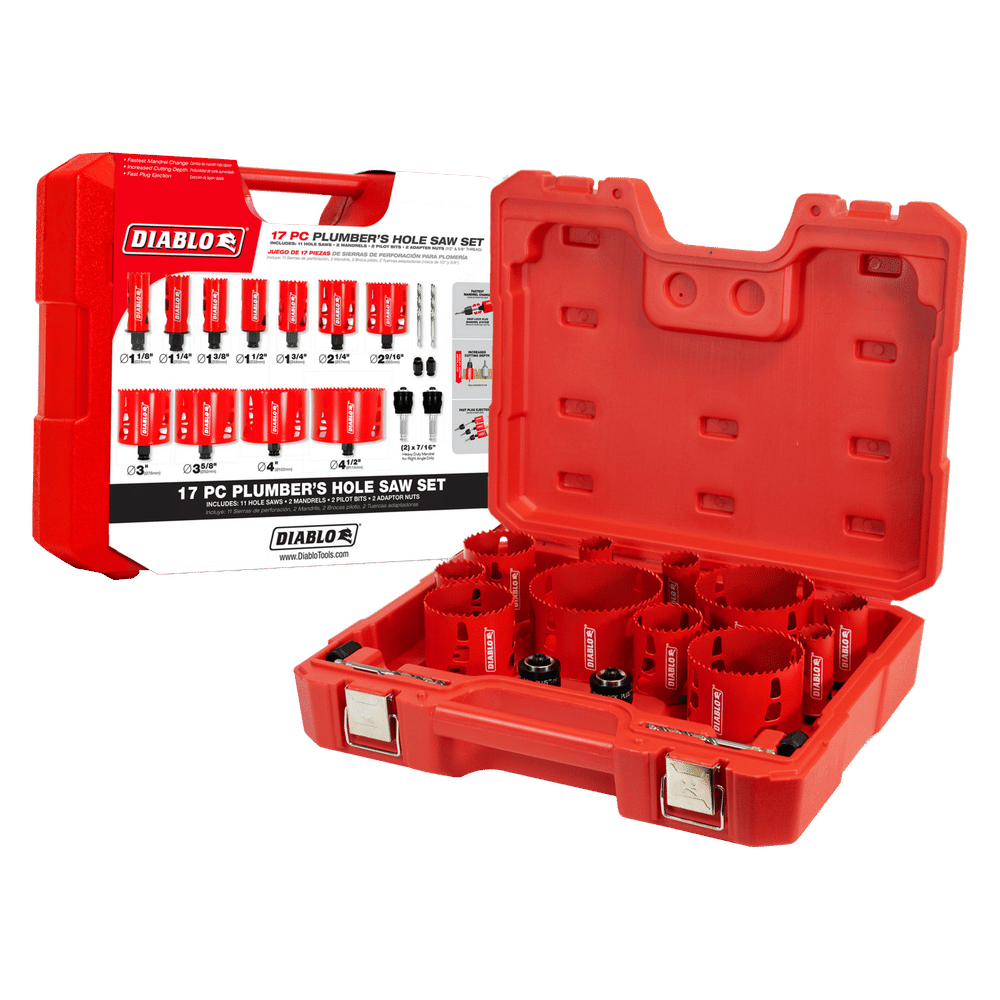 Diablo Bi-Metal Plumbers Set Hole Saw Set Arbor Included
