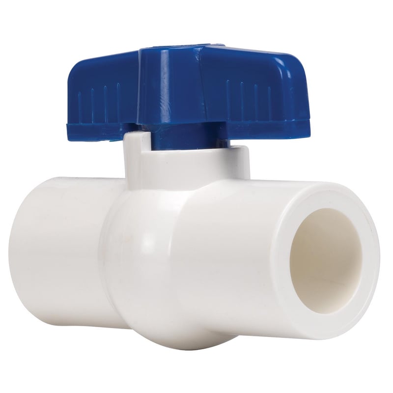 Homewerks 1 in. PVC Slip Ball Valve Full Port Quarter-Turn Lever For Potable Water