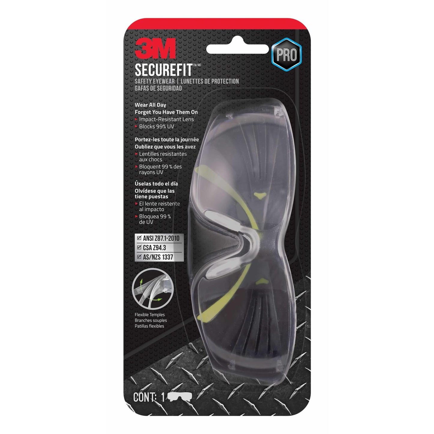 Safety Gls Securfit Clr