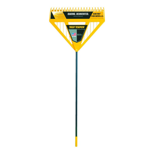 True Temper 71 in. 39 Tine Poly Leaf Rake Steel Handle