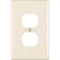 Leviton Almond 1 gang Nylon Duplex Wall Plate 1 pk