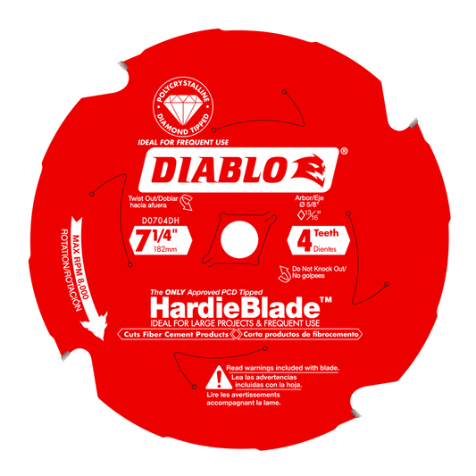 Diablo HardieBlade 7-1/4 in. D X 5/8 in. PCD Fiber Cement Blade 4 teeth 1 pk