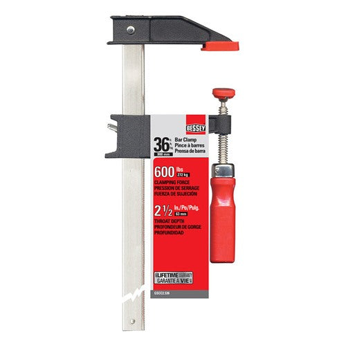 Bessey 36 in. X 2-1/2 in. D Clutch Style Bar Clamp 600 lb 1 pk