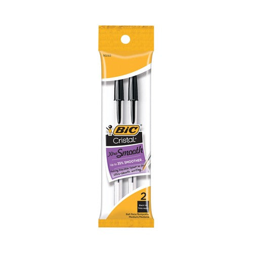 BIC Cristal Black Ball Point Pen 2 pk
