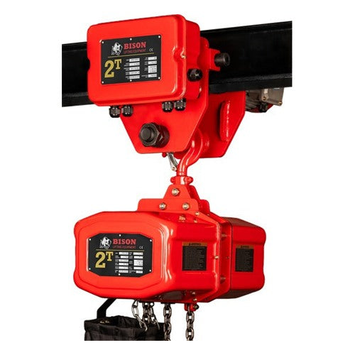 Bison Lifting Equipment Bison Single Phase Electric Chain Hoist With Motorized Trolley (HH)