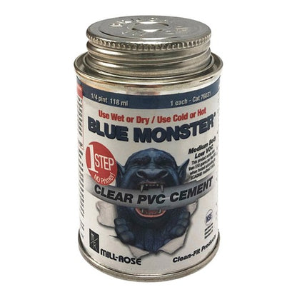 Blue Monster Clear Cement For PVC 4 oz