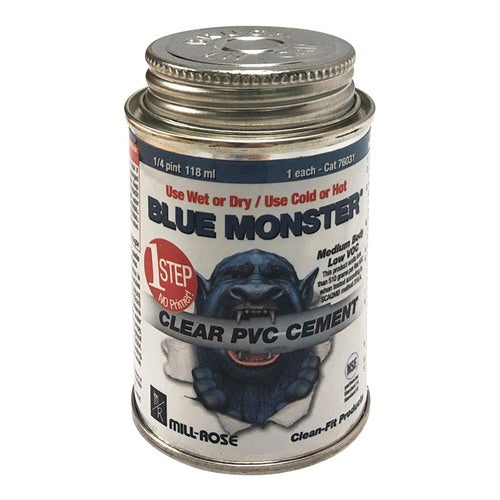 Blue Monster Clear Cement For PVC 4 oz