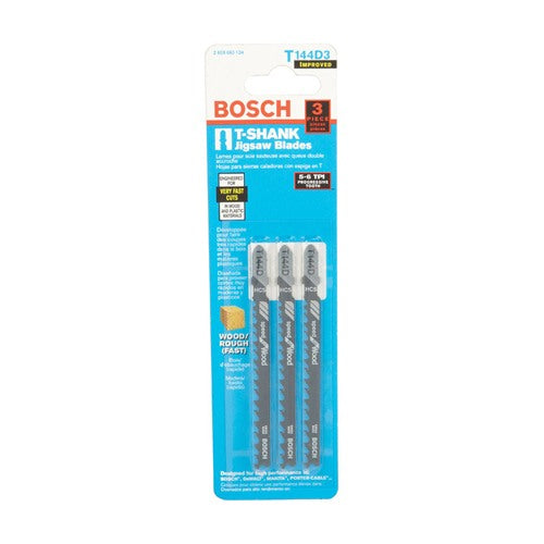 Bosch 4 in. High Carbon Steel T-Shank Side set and ground Jig Saw Blade 6 TPI 3 pk