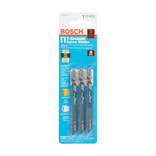Bosch 4 in. High Carbon Steel T-Shank Side set and milled Jig Saw Blade 8 TPI 3 pk