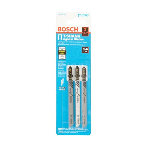 Bosch 4 in. High Speed Steel T-Shank Jig Saw Blade 14 TPI 3 pk