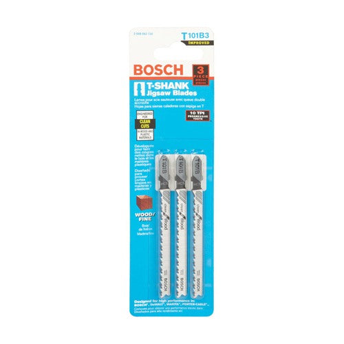 Bosch 4 in. Metal T-Shank Ground teeth and taper ground back Jig Saw Blade 10 TPI 3 pk