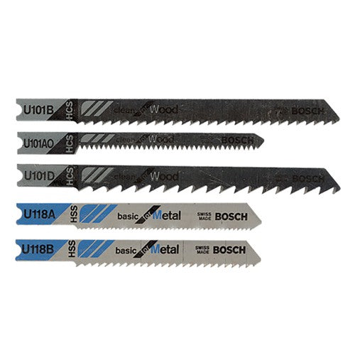 Bosch 5 in. Metal U-Shank Jig Saw Blade Set Assorted TPI 5 pk