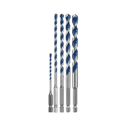 Bosch BlueGranite Turbo Assorted Carbide Tipped Hammer Drill Bit Set Hex Shank 5 pc