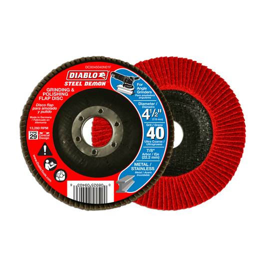 Diablo Steel Demon 4-1/2 in. D X 7/8 in. Zirconia Flap Disc 40 Grit 1 pk