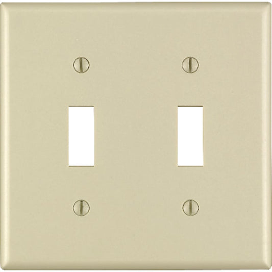 Leviton Ivory 2 gang Thermoset Plastic Toggle Wall Plate 1 pk