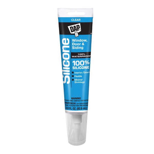 DAP Clear Silicone Door/Siding/ Window Sealant 2.8 oz, Pack of 6