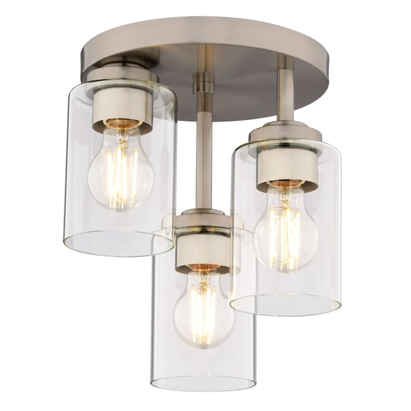 Vaxcel Luminex Nickel Semi-Flush Mount Ceiling Fixture Mfr C0327