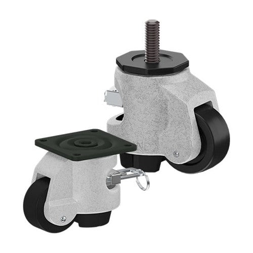 CasterDepot Leveling Casters - Nylon Wheel - Ratchet Adjustment - Capacities Up To 500 kg