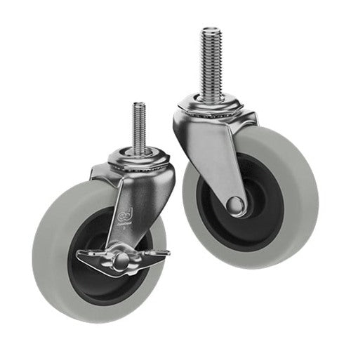 CasterDepot Threaded Stem Casters - Thermo-Rubber Wheel - Capacities Up To 110 lbs