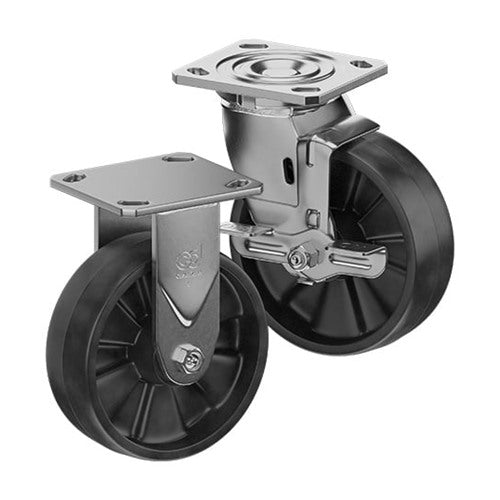 CasterDepot Top Plate Casters - Glass-Filled Nylon Wheel- Capacities Up To 1250 lbs