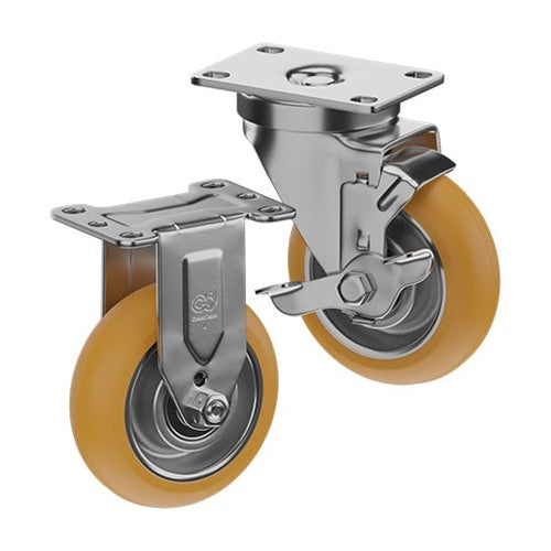 CasterDepot Top Plate Casters - Poly On Aluminum Wheel - Capacities Up To 350 lbs