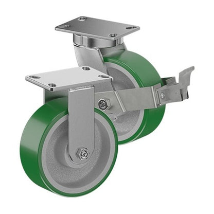 CasterDepot Top Plate Casters - Poly On Cast Iron Wheel - Capacities Up To 3000 lbs