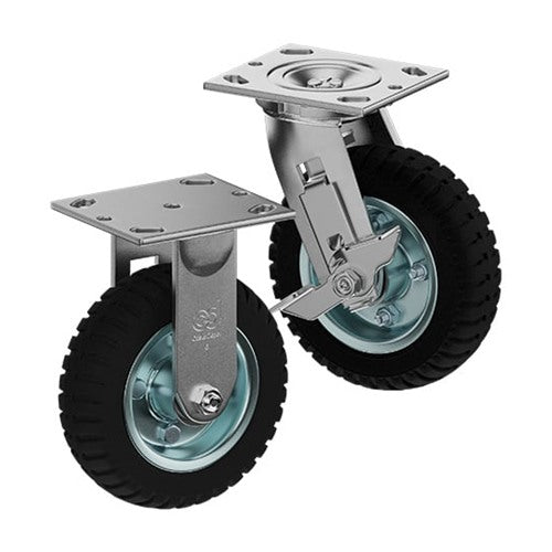 CasterDepot Top Plate Casters - Solid Monoprene Wheel - Capacities Up To 280 lbs