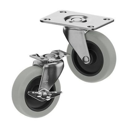 CasterDepot Top Plate Casters - Thermo-Rubber Wheel - Capacities Up To 110 lbs