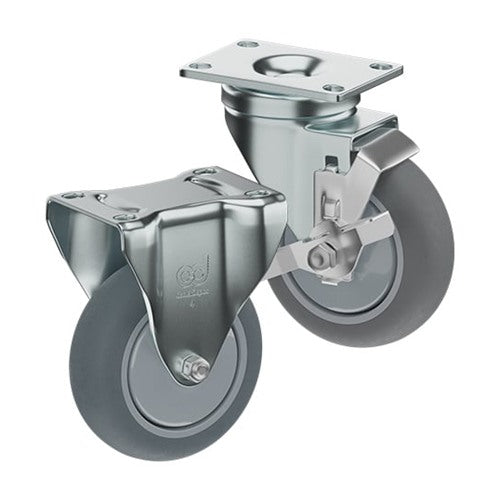 CasterDepot Top Plate Casters - Thermo-Rubber Wheel - Capacities Up To 325 lbs
