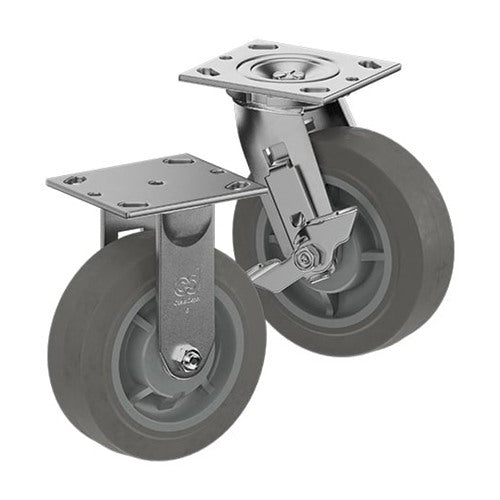CasterDepot Top Plate Casters - Thermo-Rubber Wheel - Capacities Up To 600 lbs