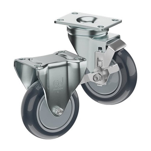 CasterDepot Top Plate Casters - Thermo-Urethane Wheel - Capacities Up To 350 lbs