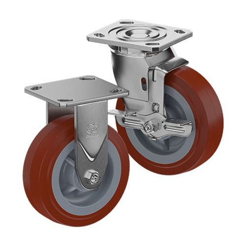 CasterDepot Top Plate Casters - Thermo-Urethane Wheel- Capacities Up To 800 lbs